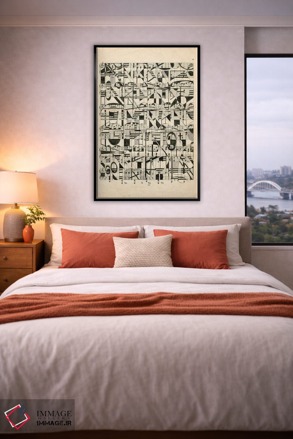 تابلو انتزاعی یادداشت های گرافیکی اثر نیکی گالا پون - D4B