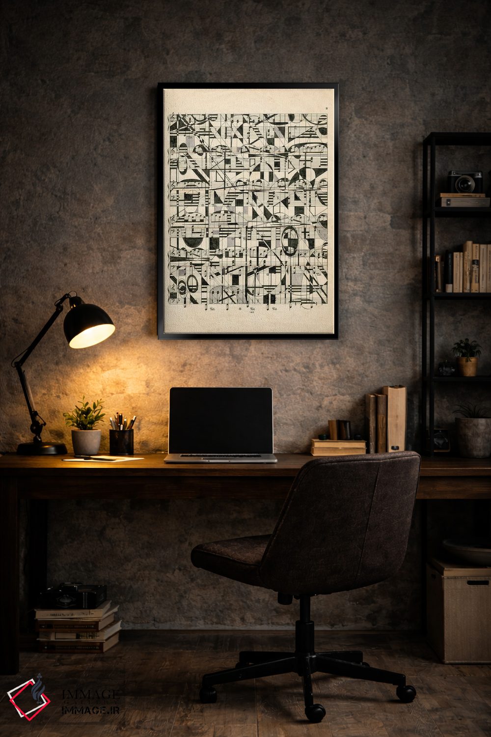 تابلو انتزاعی یادداشت های گرافیکی اثر نیکی گالا پون - D6B