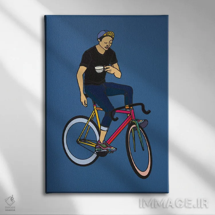 تابلو مینیمال استراحت قهوه اثر نینهول - نمای روبهرو روی دیوار