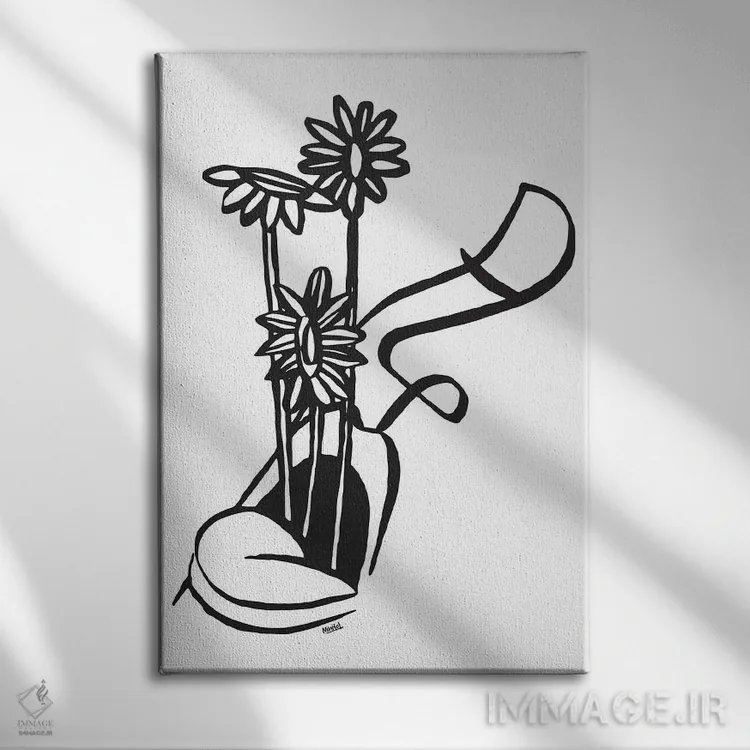 تابلو مینیمال بازدم اثر نینهول - نمای روبهرو روی دیوار