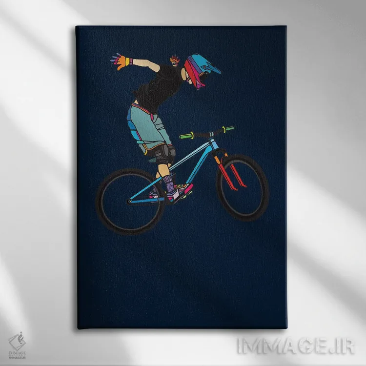 تابلو مینیمال سواری آزاد اثر نینهول - نمای روبهرو روی دیوار