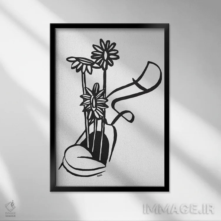 تابلو مینیمال بازدم اثر نینهول - نمای قابدار مشکی