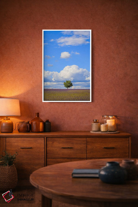 تابلو دکوراتیو Provence, France,درخت و ابرها، پروانس، فرانسه اثر جیم نیلسن - D3W