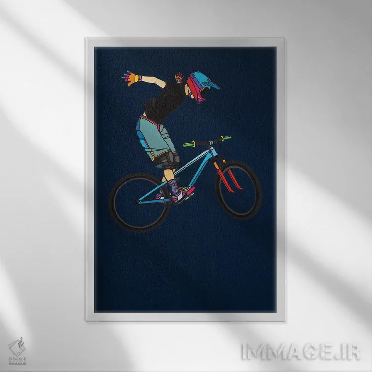 تابلو مینیمال سواری آزاد اثر نینهول - نمای قابدار سفید