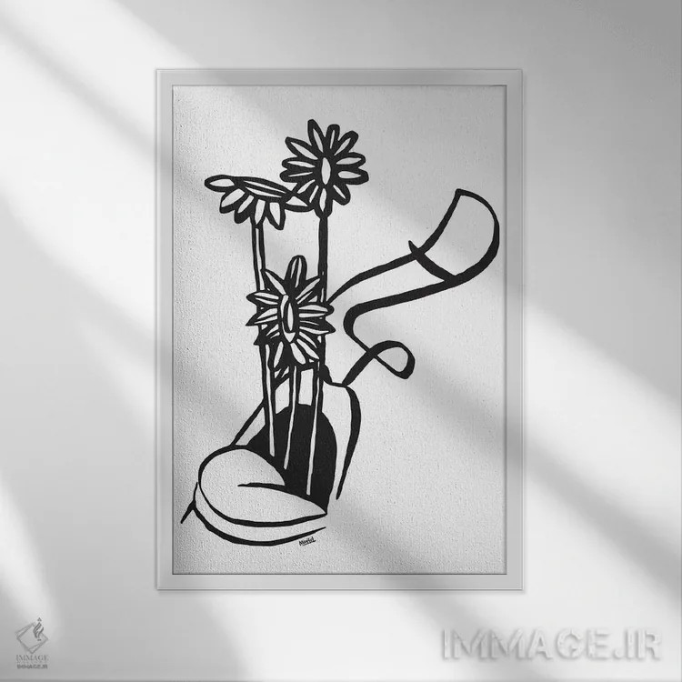 تابلو مینیمال بازدم اثر نینهول - نمای قابدار سفید