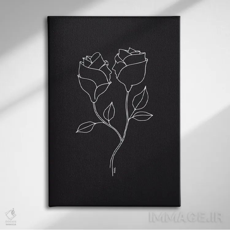 تابلو مینیمال عاشقان بالفطره اثر نینهول - نمای روبهرو روی دیوار