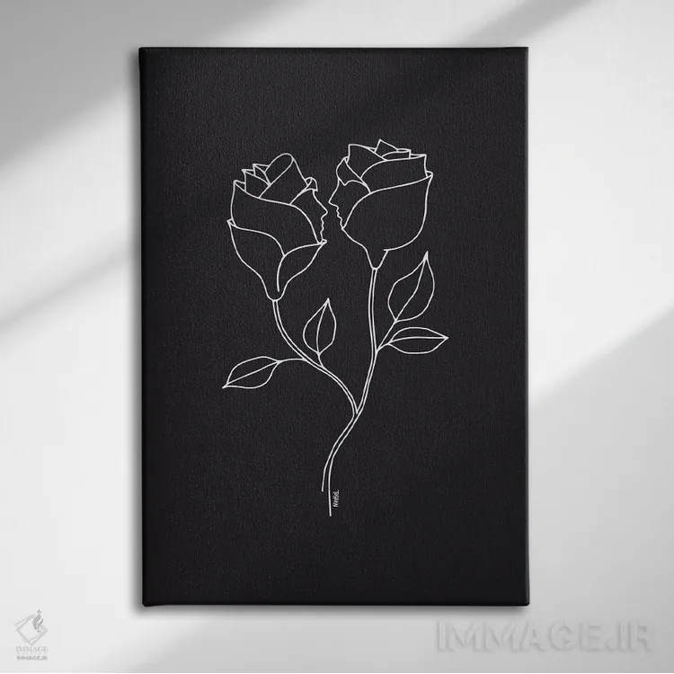 تابلو مینیمال عاشقان بالفطره اثر نینهول - نمای روبهرو روی دیوار