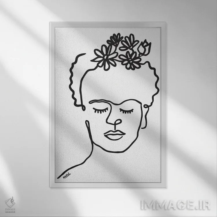 تابلو مینیمال فریدا اثر نینهول - نمای قابدار سفید