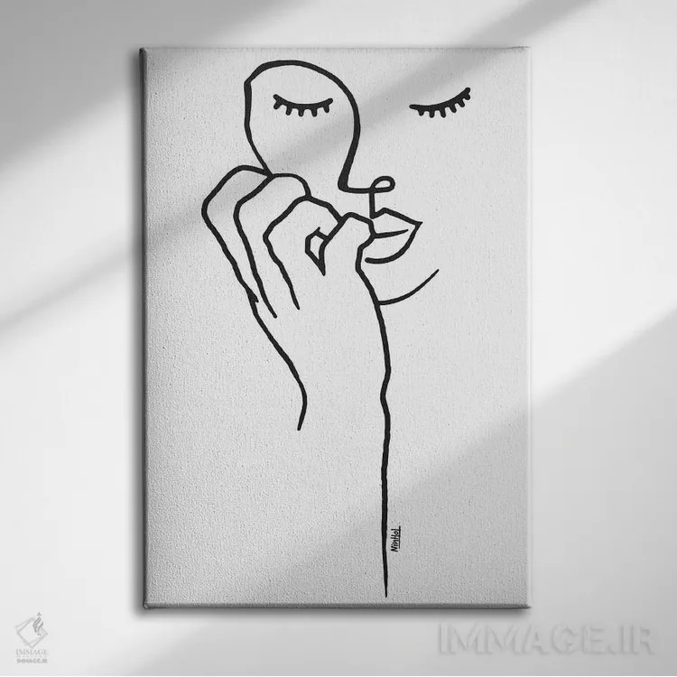 تابلو مینیمال صمیمی اثر نینهول - نمای روبهرو روی دیوار