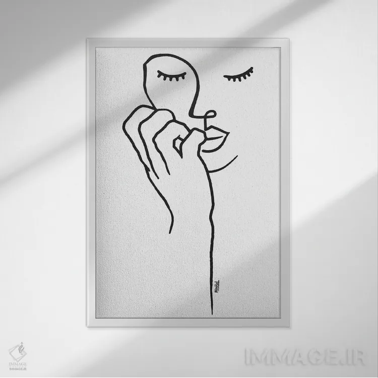 تابلو مینیمال صمیمی اثر نینهول - نمای قابدار سفید