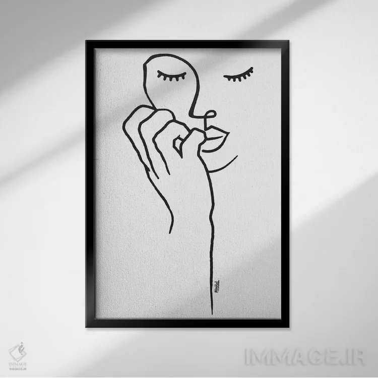 تابلو مینیمال صمیمی اثر نینهول - نمای قابدار مشکی