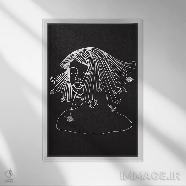 تابلو مینیمال فرصت ذهنی اثر نینهول - نمای قابدار سفید