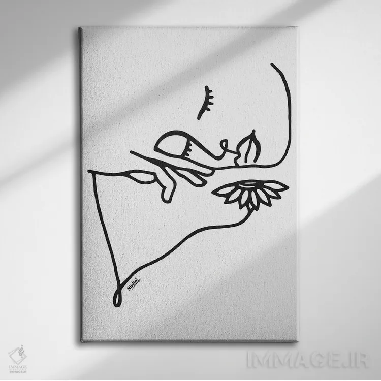 تابلو مینیمال حس طبیعت اثر نینهول - نمای روبهرو روی دیوار