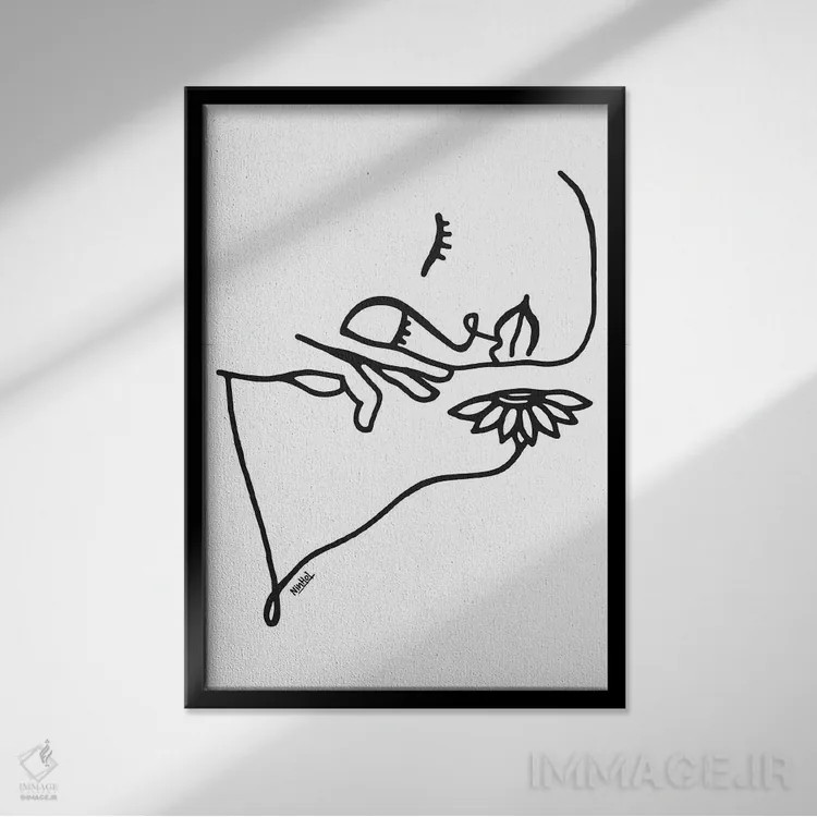 تابلو مینیمال حس طبیعت اثر نینهول - نمای قابدار مشکی