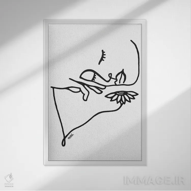 تابلو مینیمال حس طبیعت اثر نینهول - نمای قابدار سفید