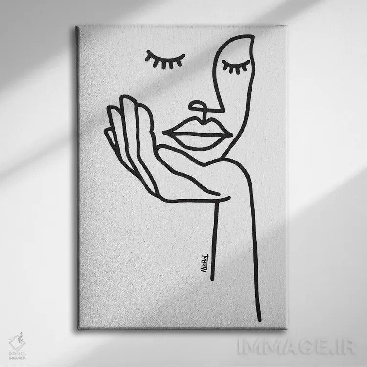 تابلو مینیمال صبر اثر نینهول - نمای روبهرو روی دیوار