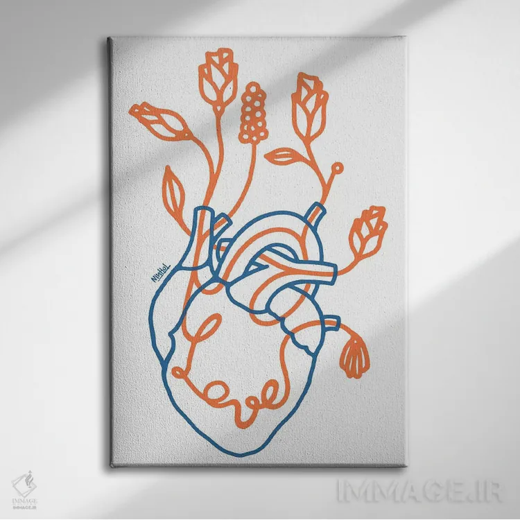 تابلو مینیمال عشق چه می شود؟ اثر نینهول - نمای روبهرو روی دیوار