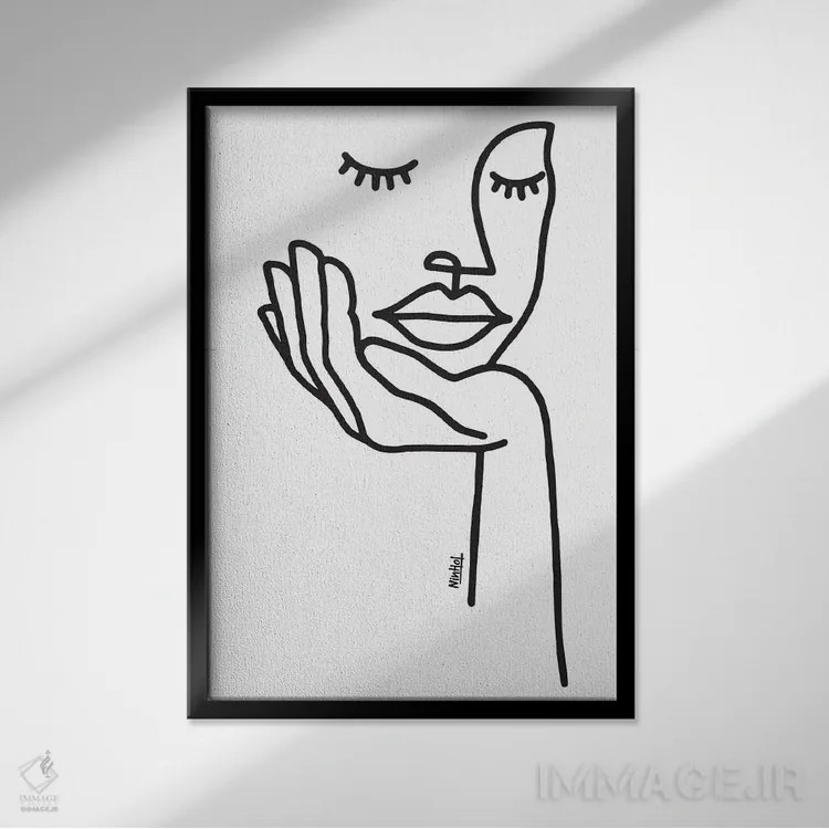 تابلو مینیمال صبر اثر نینهول - نمای قابدار مشکی