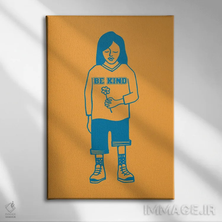 تابلو مینیمال مهربان باش اثر نینهول - نمای روبهرو روی دیوار