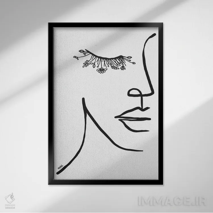 تابلو مینیمال چشم طبیعت اثر نینهول - نمای قابدار مشکی