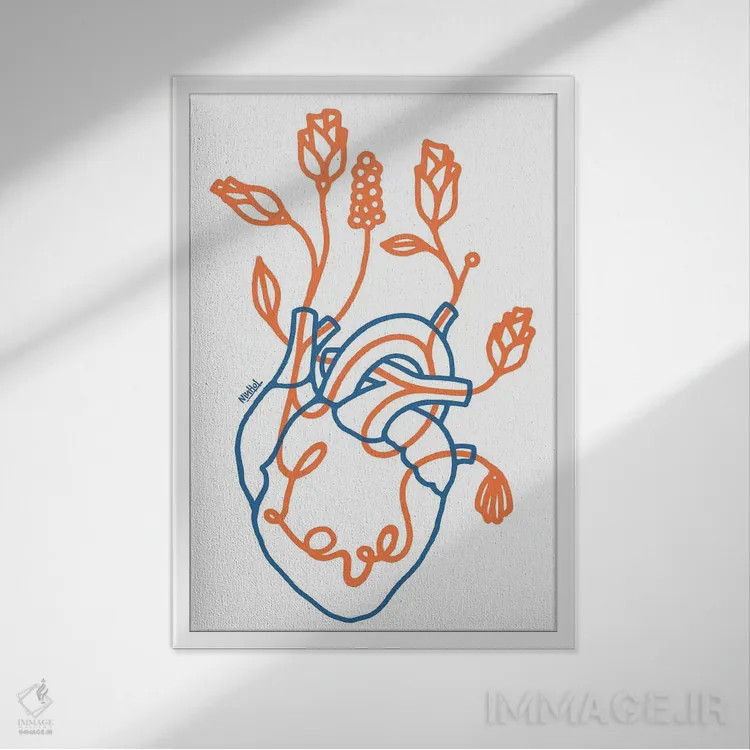تابلو مینیمال عشق چه می شود؟ اثر نینهول - نمای قابدار سفید