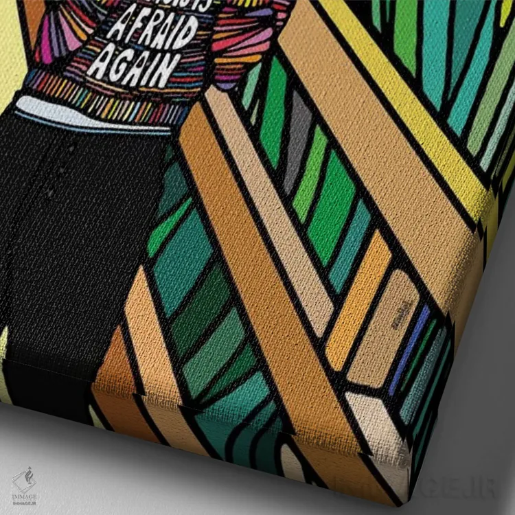 تابلو مینیمال جیغ اثر نینهول - نمای نزدیک بافت بوم