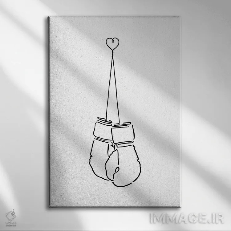 تابلو مینیمال نبرد عشق اثر نینهول - نمای روبهرو روی دیوار