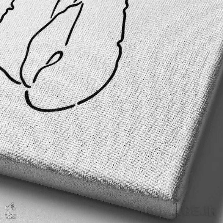 تابلو مینیمال نبرد عشق اثر نینهول - نمای نزدیک بافت بوم