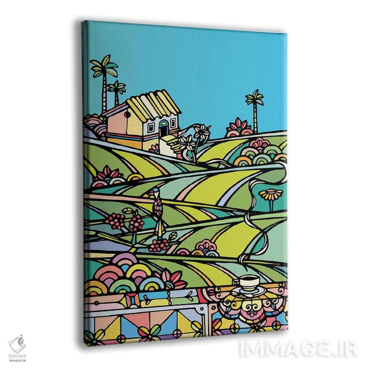 تابلو مینیمال مزرعه قهوه اثر نینهول - نمای پرسپکتیو محصول