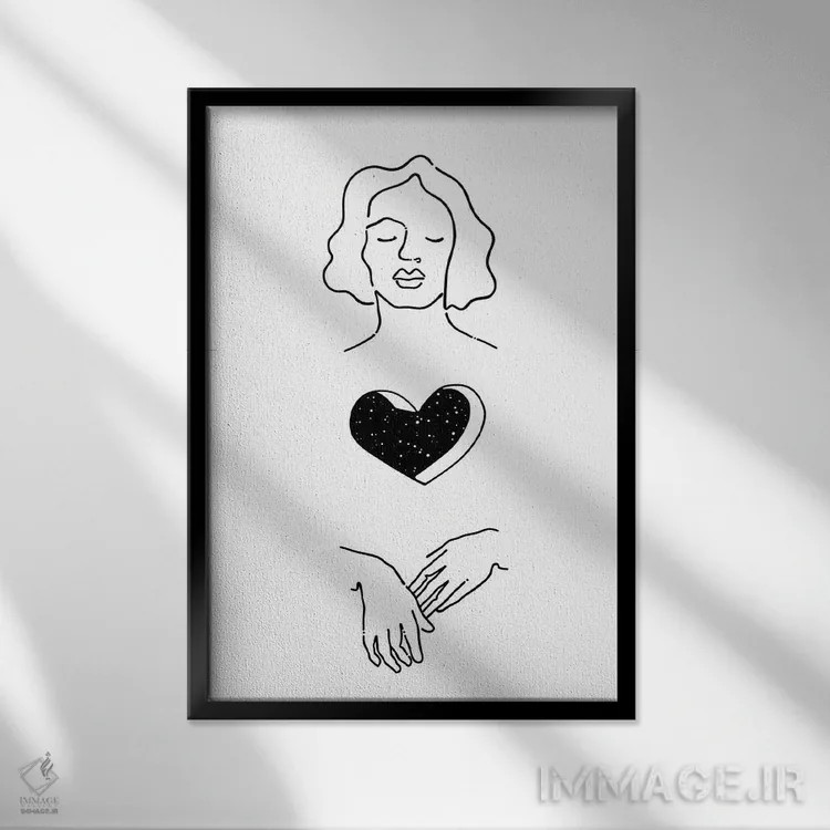 تابلو مینیمال فضای عمیق اثر نینهول - نمای قابدار مشکی