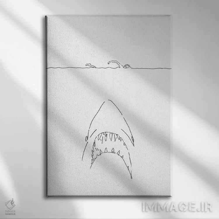 تابلو مینیمال آرواره ها اثر نینهول - نمای روبهرو روی دیوار