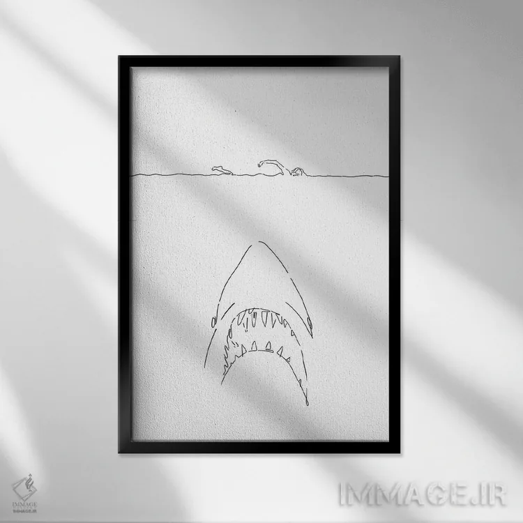 تابلو مینیمال آرواره ها اثر نینهول - نمای قابدار مشکی