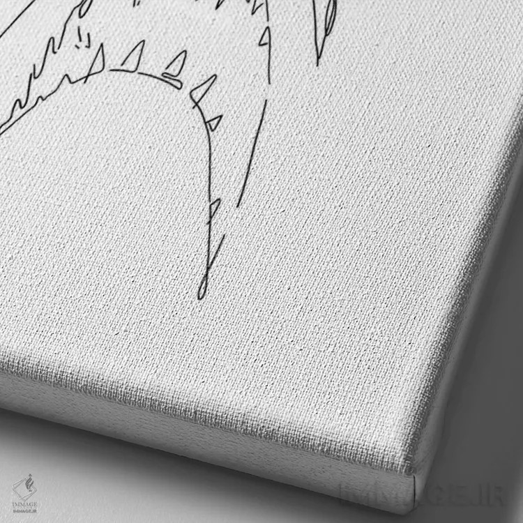 تابلو مینیمال آرواره ها اثر نینهول - نمای نزدیک بافت بوم