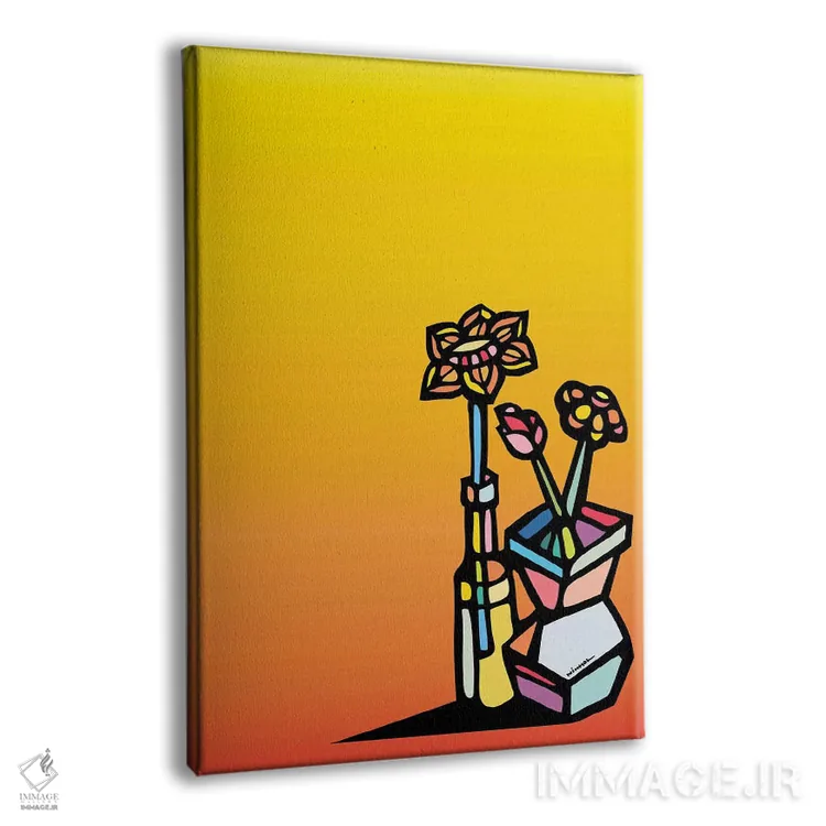 تابلو مینیمال گل ها اثر نینهول - نمای پرسپکتیو محصول