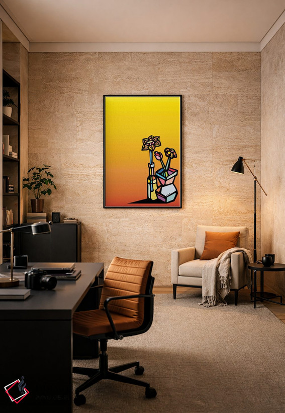 تابلو مینیمال گل ها اثر نینهول - D6B