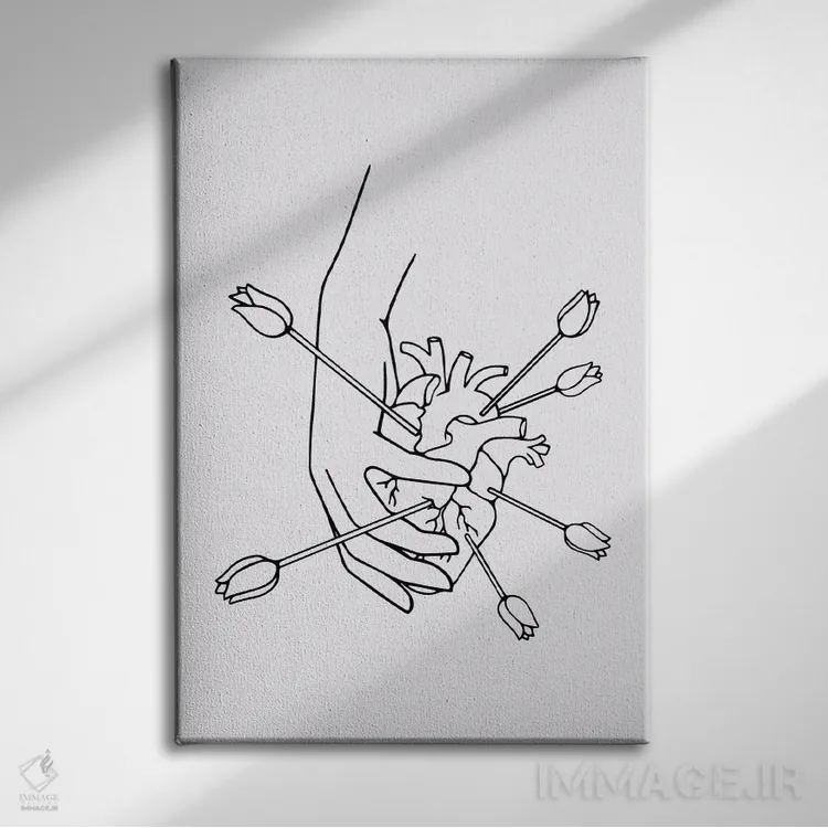 تابلو مینیمال از صمیم قلب اثر نینهول - نمای روبهرو روی دیوار