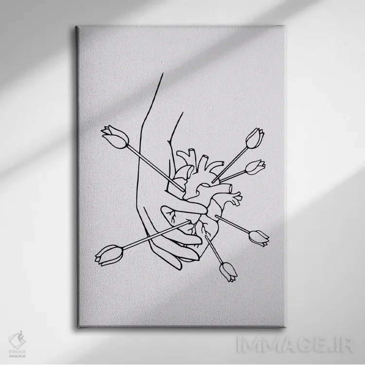 تابلو مینیمال از صمیم قلب اثر نینهول - نمای روبهرو روی دیوار
