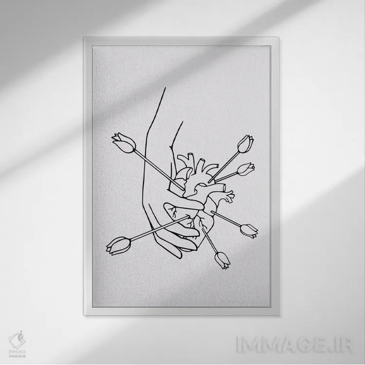 تابلو مینیمال از صمیم قلب اثر نینهول - نمای قابدار سفید