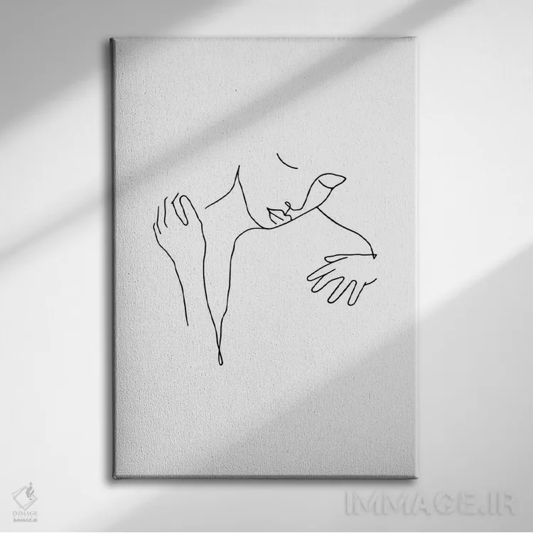 تابلو مینیمال آغوش اثر نینهول - نمای روبهرو روی دیوار