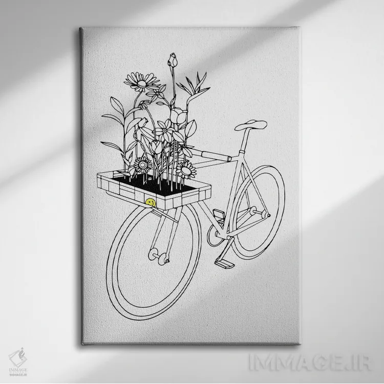 تابلو مینیمال هر جا که گل ها می روند اثر نینهول - نمای روبهرو روی دیوار