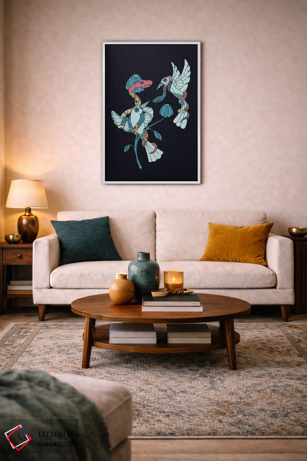 تابلو مینیمال پرندگان و مارها اثر نینهول - D3W