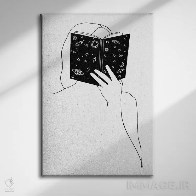 تابلو مینیمال خواننده اثر نینهول - نمای روبهرو روی دیوار