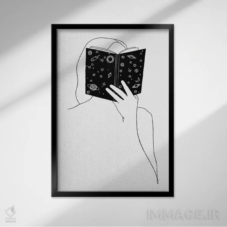 تابلو مینیمال خواننده اثر نینهول - نمای قابدار مشکی