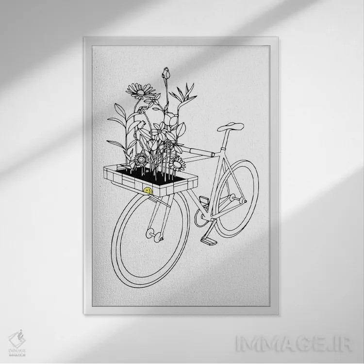 تابلو مینیمال هر جا که گل ها می روند اثر نینهول - نمای قابدار سفید
