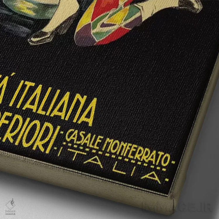 تابلو دکوراتیو دیونیس، حوالی سال ۱۹۲۵ اثر پلینیو کودوگناتو - نمای نزدیک بافت بوم