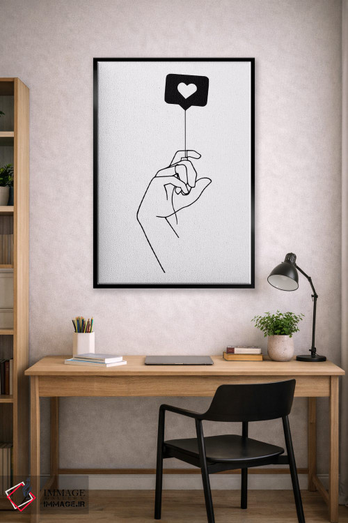 تابلو مینیمال عشق در هوا موج می زند اثر نینهول - D1B