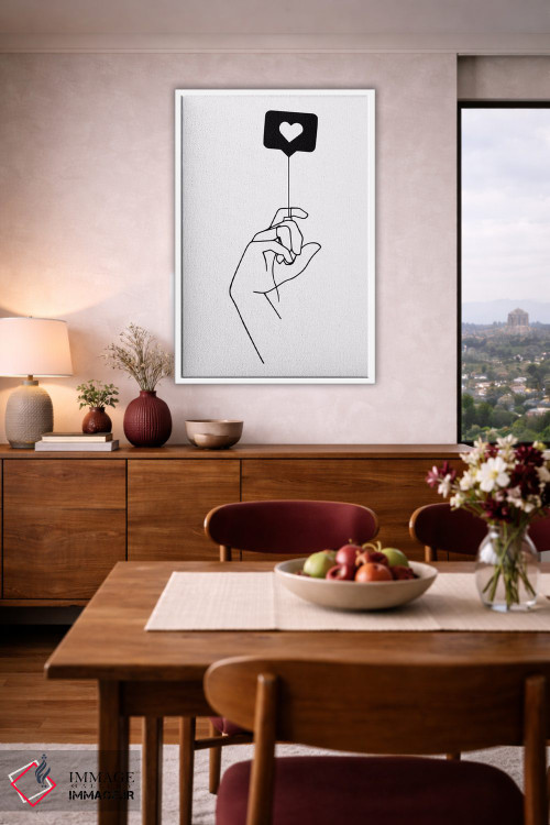 تابلو مینیمال عشق در هوا موج می زند اثر نینهول - D2W