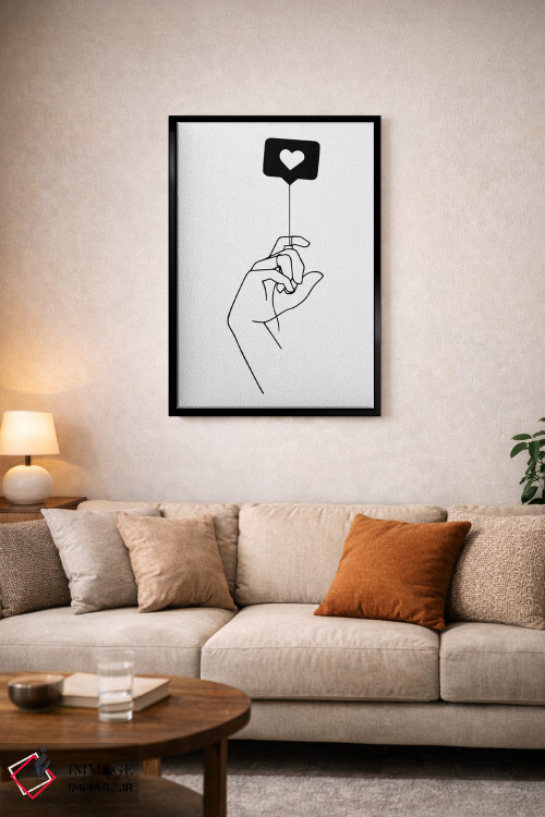 تابلو مینیمال عشق در هوا موج می زند اثر نینهول - D3B