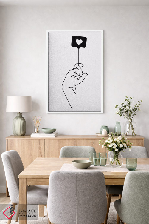 تابلو مینیمال عشق در هوا موج می زند اثر نینهول - D5W