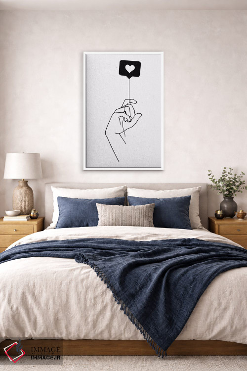 تابلو مینیمال عشق در هوا موج می زند اثر نینهول - D4W